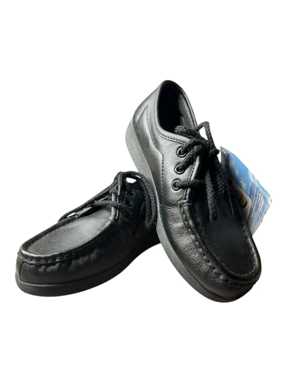 Cobbie Cuddlers Vtg Deadstock Black Comfort Shoes Womens Lace Up Sz 5 1/2W